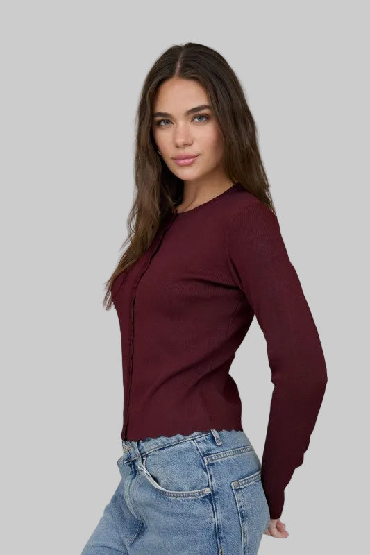 Classy Cardigan-Burgundy