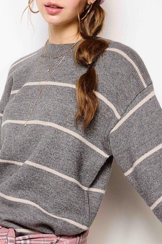 Gray Stripes Sweater