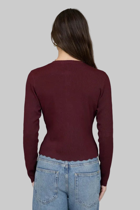 Classy Cardigan-Burgundy