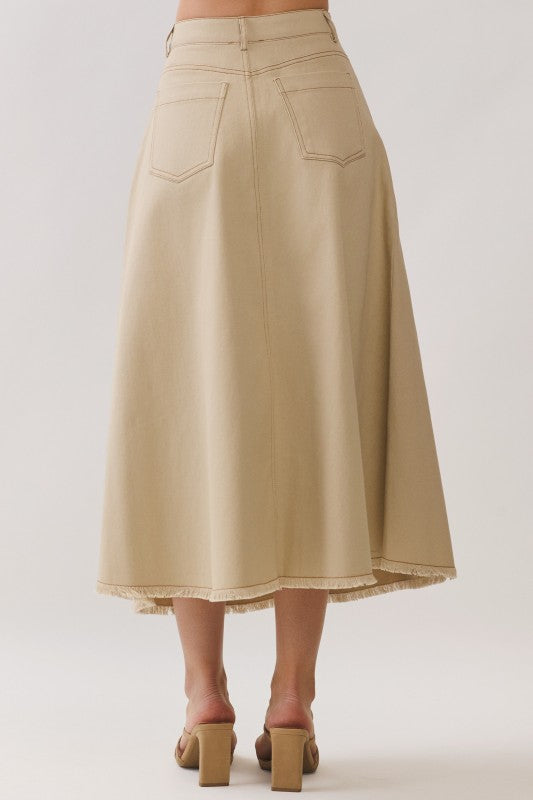 Taupe Denim Skirt
