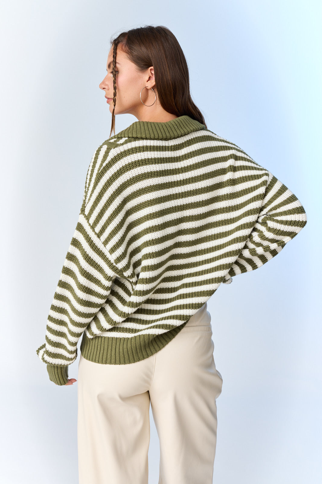 Green Stripes Sweater