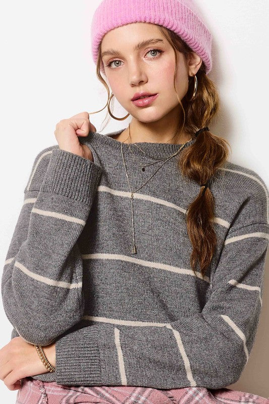 Gray Stripes Sweater