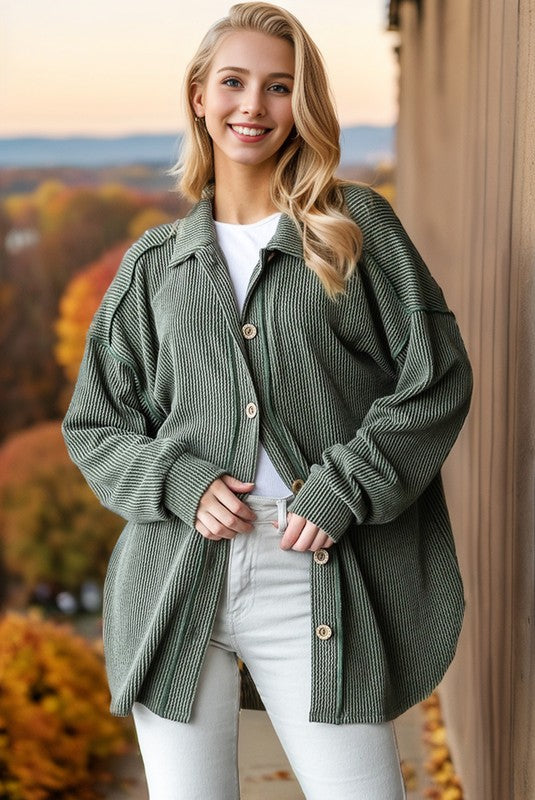 Olive Button Down