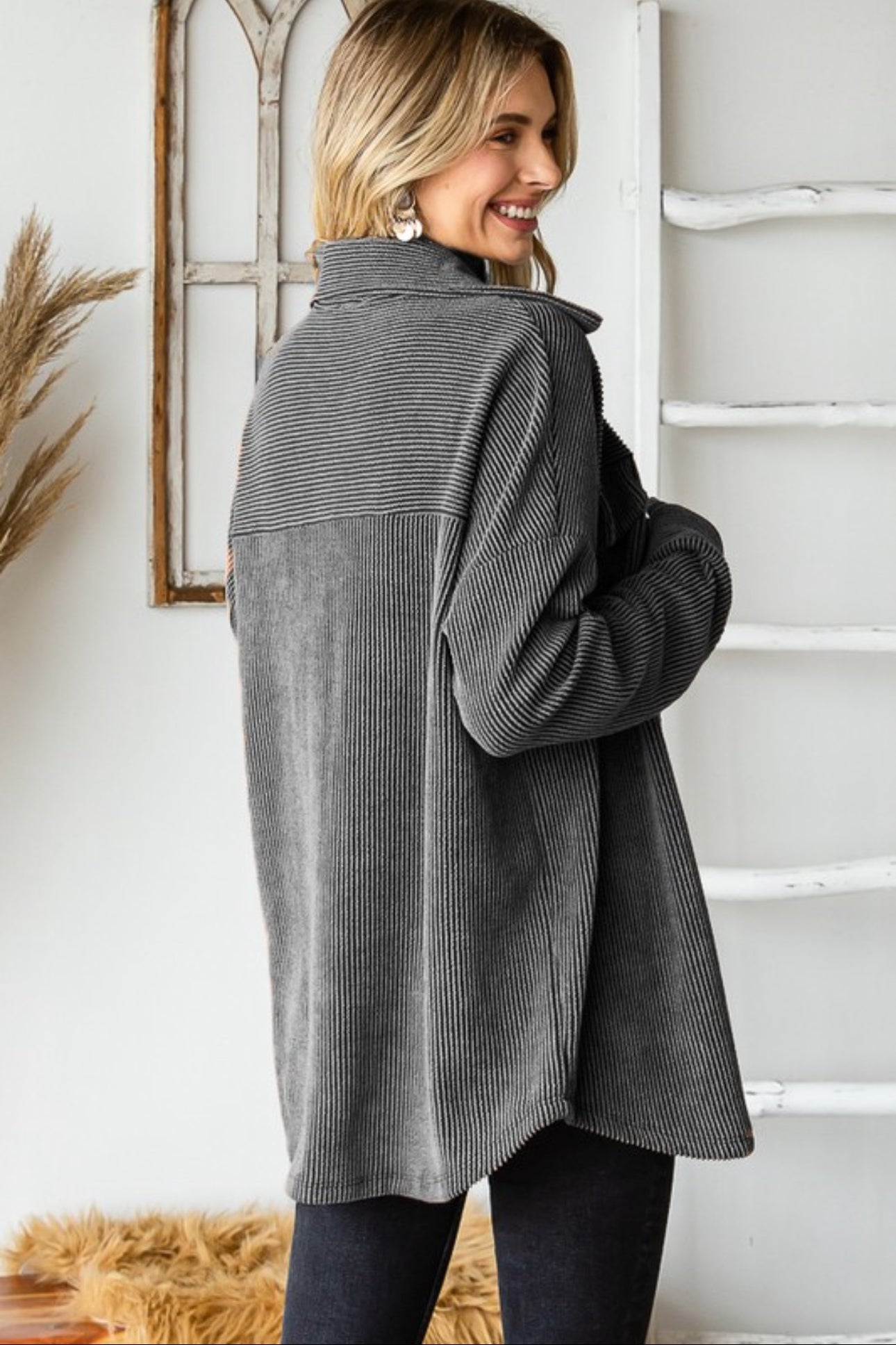Charcoal Button Down