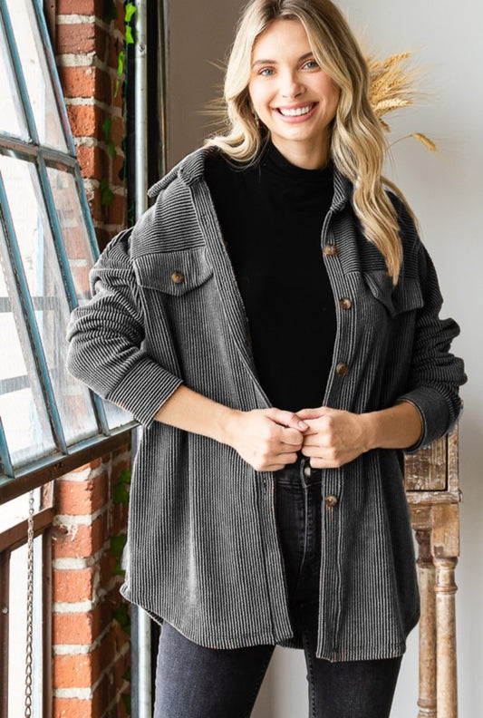 Charcoal Button Down