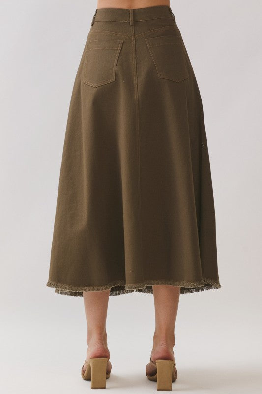 Olive Denim Skirt (Copy)