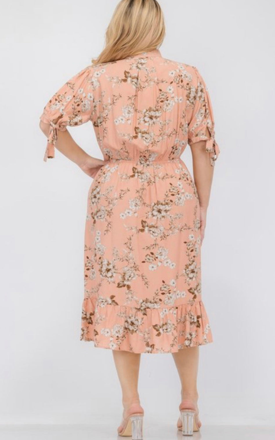 Floral Blush Dress - Plus Size